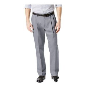 Dockers Men's Gray Flex 💪 Comfort Dress Pants Pleated